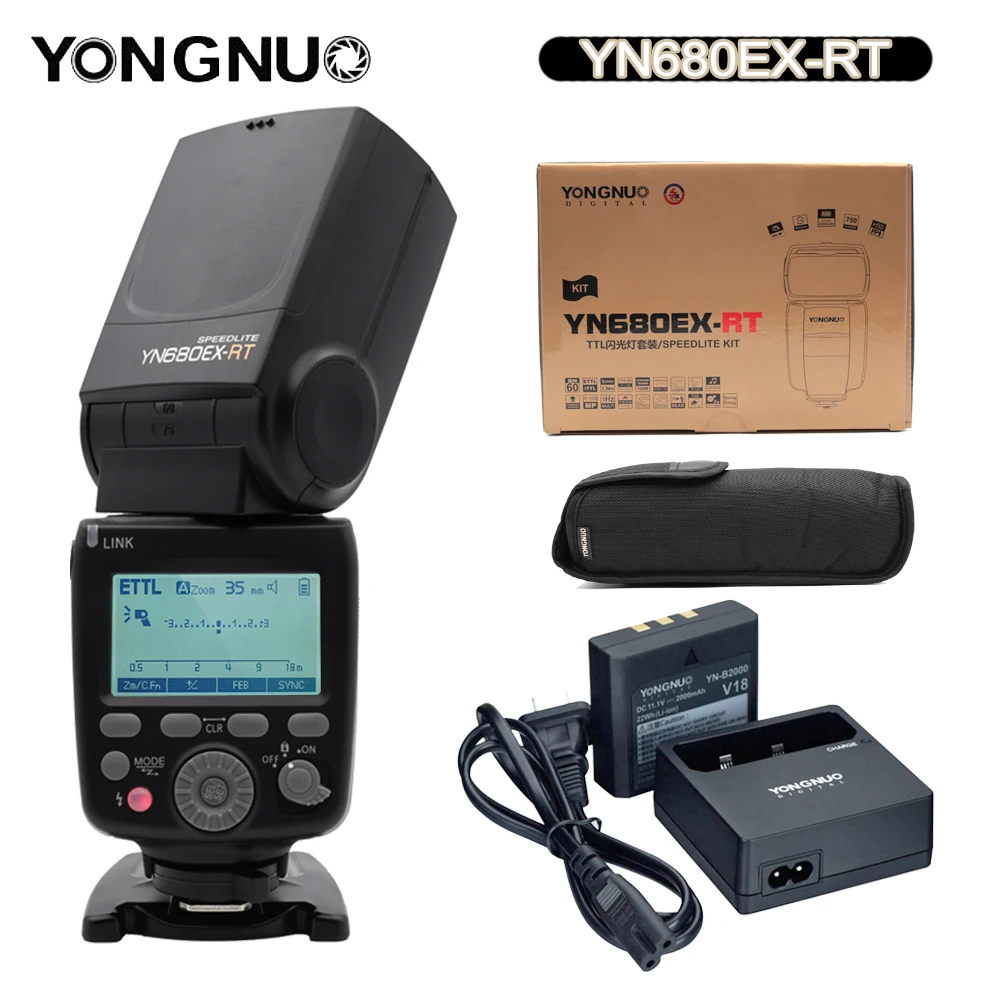 Светодиодная лампа для видеосъемки YongNuo YN680EX-RT Беспроводной 2,4G ttl HSS Вспышка Speedlite для Canon 5D Характеристическая вязкость полимера 5DSR 5diii 1/8000 высокое speedlite Поддержка YN-E3-RT
