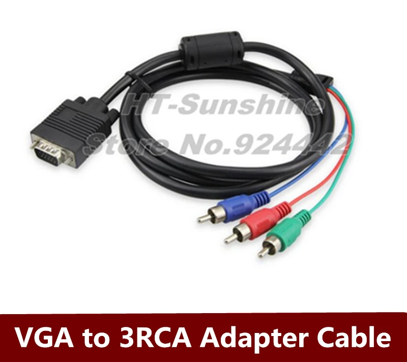Высокое качество 1 5 м чистая медь VGA папа 3RCA Мужской кабель ПК Соединение ТВ HDTV