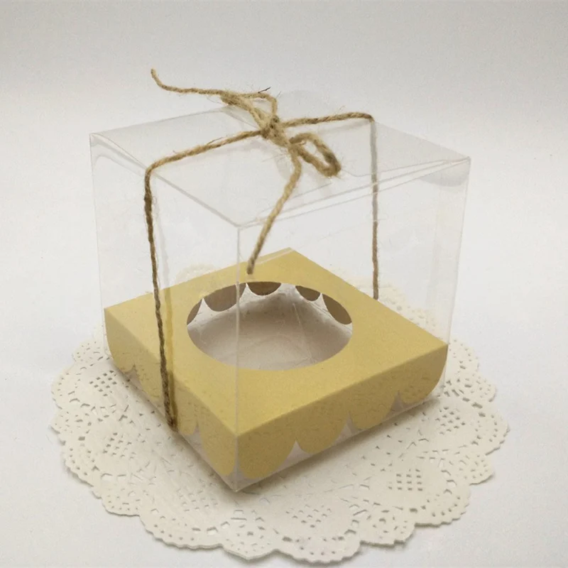 

25Pcs/50pcs/Lot PVC Gift Box Clear Cake Box Wedding Favors Gift Wrapping Wedding Party Candy Cupcake Box Valentines Day Gift