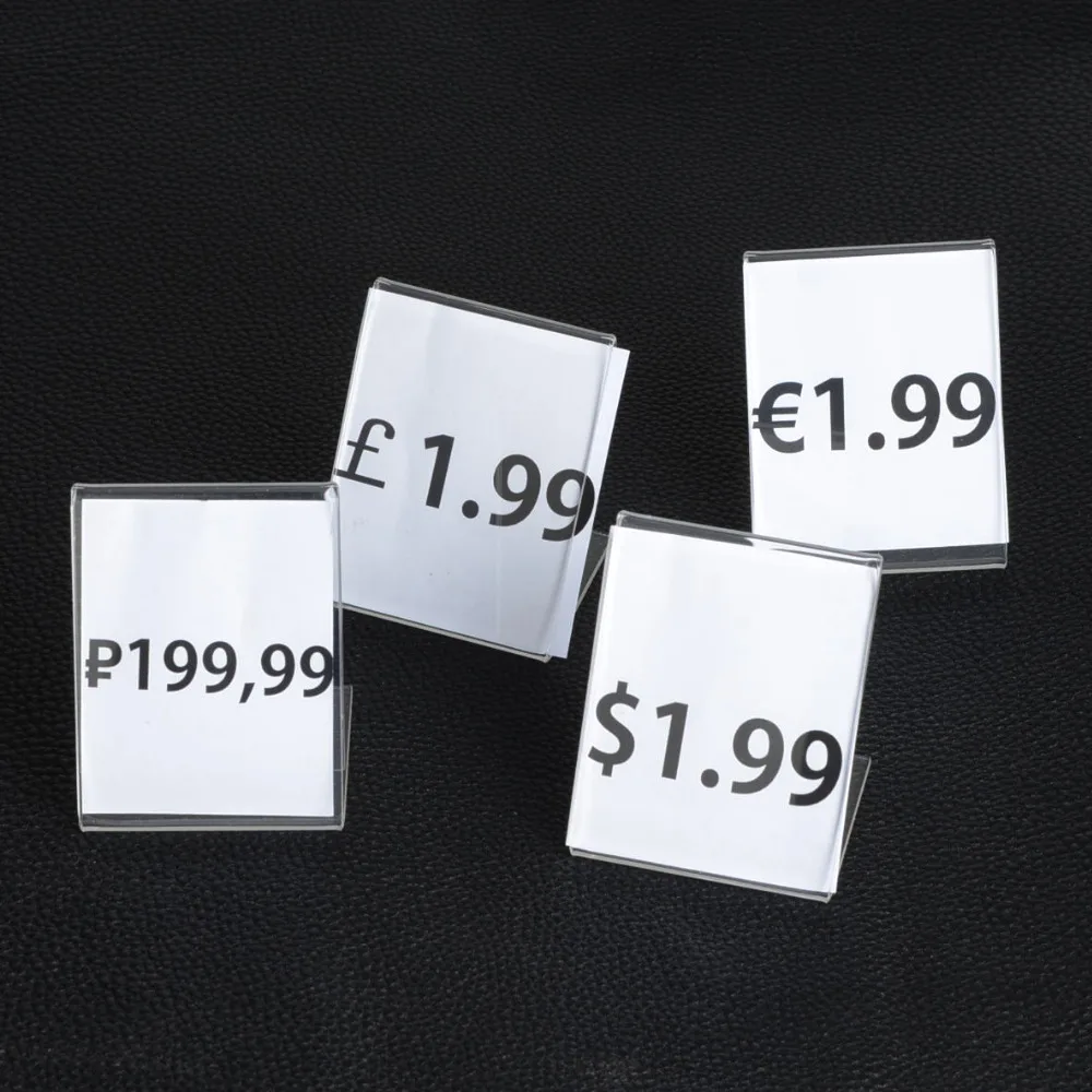 20 шт. 5*7 см прозрачная рекламная витрина с именем для ювелирных изделий