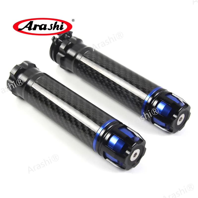 Blue Arashi 22 см рукоятки на руль из углеродного волокна рукоятка универсальные аксессуары для KAWASAKI Z800 Z900 Z1000 ZX6R ZX10R ZX14R Z750 - Цвет: Blue