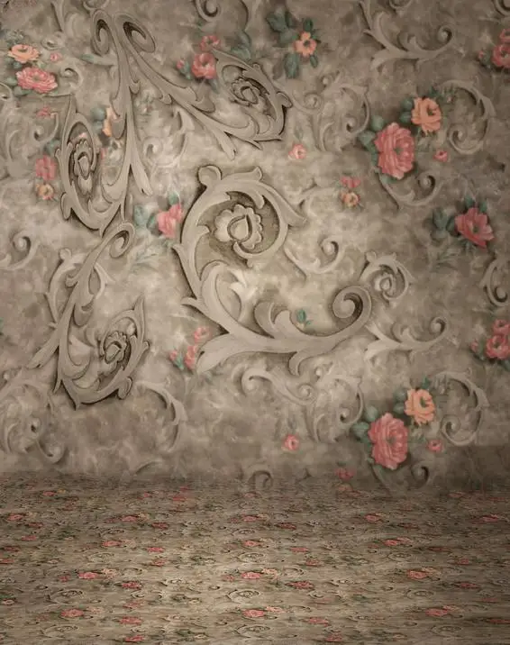 5x7FT Винил Фотографии Фоном Резные Розы Стены Декорации Фонов Студии Реквизит|studio