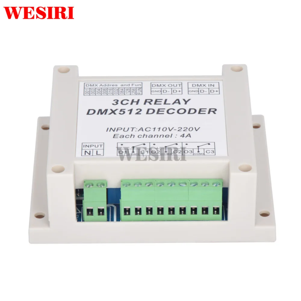 3CH 3 channel DMX512 релейный ДЕШИФРАТОР Controller AC110-220V вход Group Relay Switch