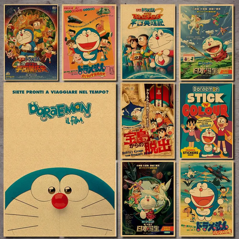 Новый Doraemon/Классический Аниме/Ностальгический постер крафт бумага декоративная