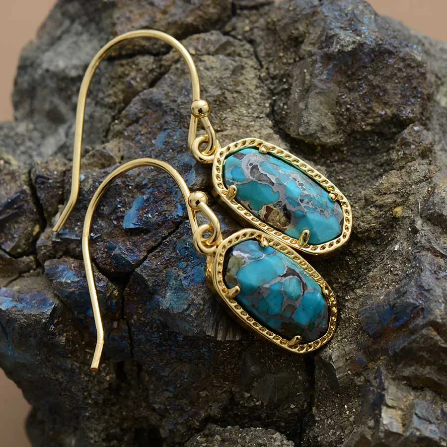 Женские серьги с камнями Lapis золотые капли свадебные подарки высокое качество