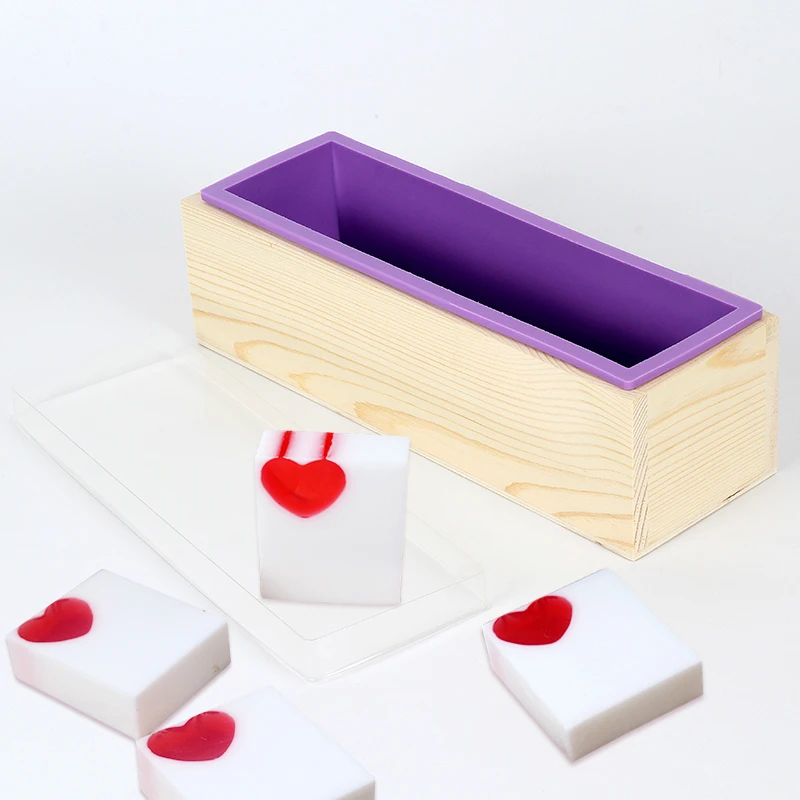 

Silicone Molds for Soap Rectangular Wooden Box with Flexible Liner Homemade Loaf Moulds Soap Making Tool