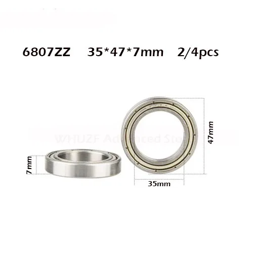 2/4 шт. 6807ZZ 6807zz подшипник 6807 2z 1000807 6807Z радиальный шарикоподшипник 35*47*7