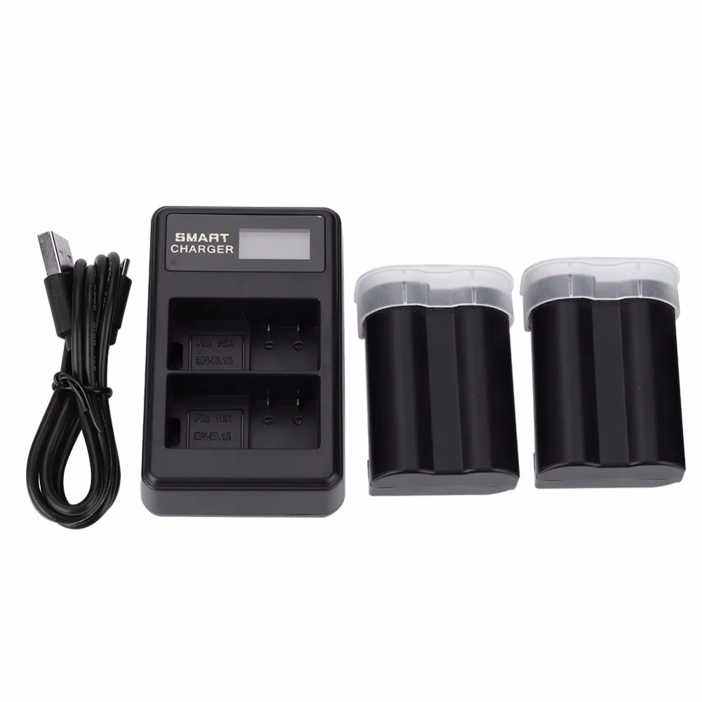 Зарядное устройство с двумя слотами usb зарядка с ЖК-экраном для Nikon D850 D810 D800E умное зарядное устройство защита от перегрева