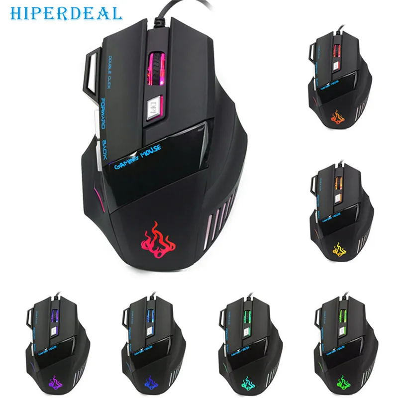 HIPERDEAL компьютерная периферийная Новинка 5500 dpi 7 кнопочная светодиодный Оптическая Проводная игровая мышь USB мышь для Pro Gamer крутая Прямая поставка Sep5