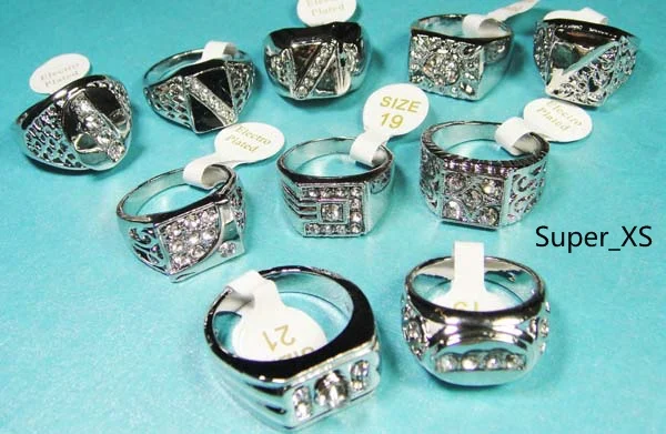 100 шт. мужские посеребренные кольца с эмалью|lot jeans|lot of the ringslot gold |