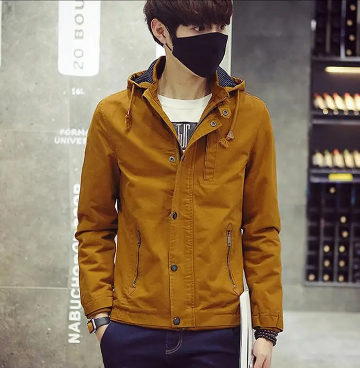 

HOT / Winter Men's New Fashion brief paragraph hooded casual thickening of cultivate one's morality jacket
