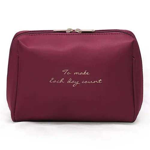 wine red UOSC женская косметичка, дорожная косметичка, одноцветные сумки, модные женские косметички, наборы органайзеров, косметичка, дропшиппинг - Цвет: wine red