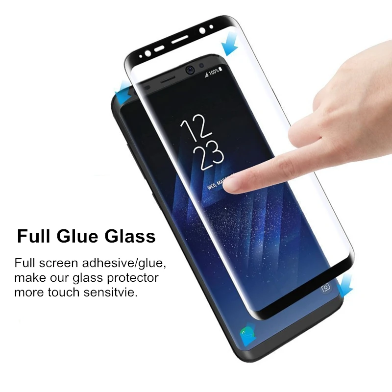 Полный клей/клей полное покрытие закаленное стекло для samsung Galaxy S9 S9PLUS S8/S8 Plus note8 3D