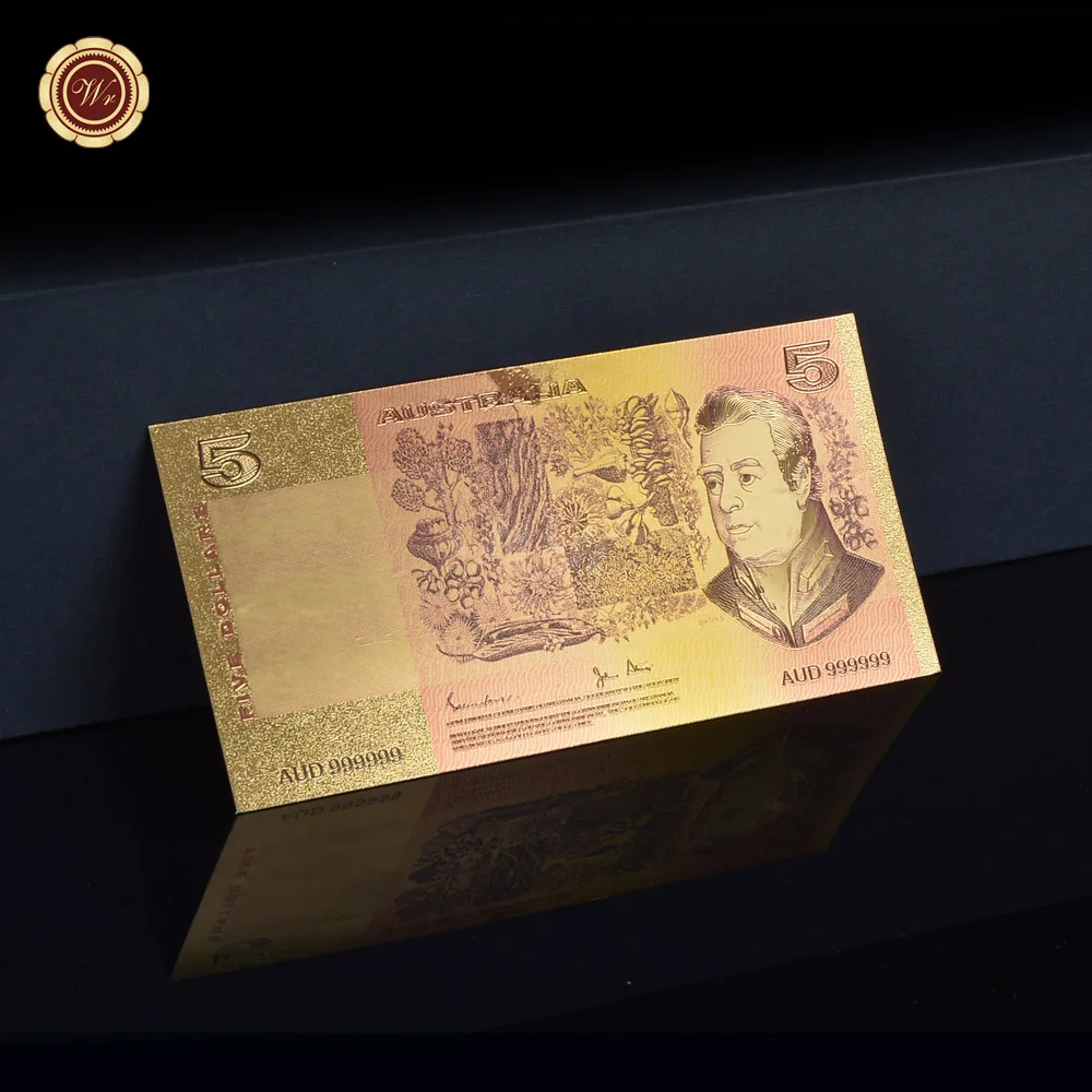 Специальная Золотая банкнота 5 AUD купюр в подарок|gift creative|notes violingift box for food |