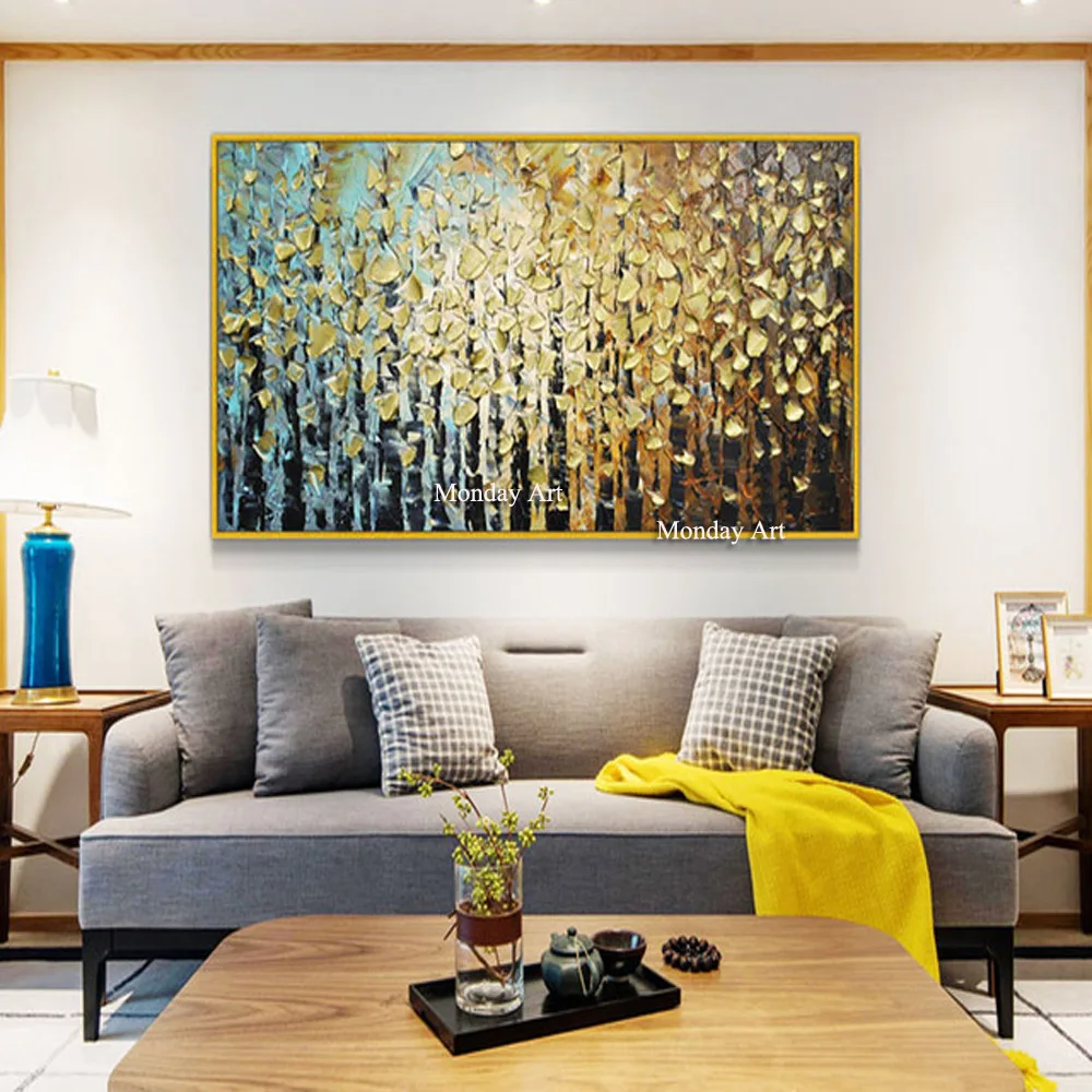 

Large Size Hand Painted Abstract Color Tree Landscape Oil Painting On Canvas Wall Picture Living Room Bedroom Office Home Decor