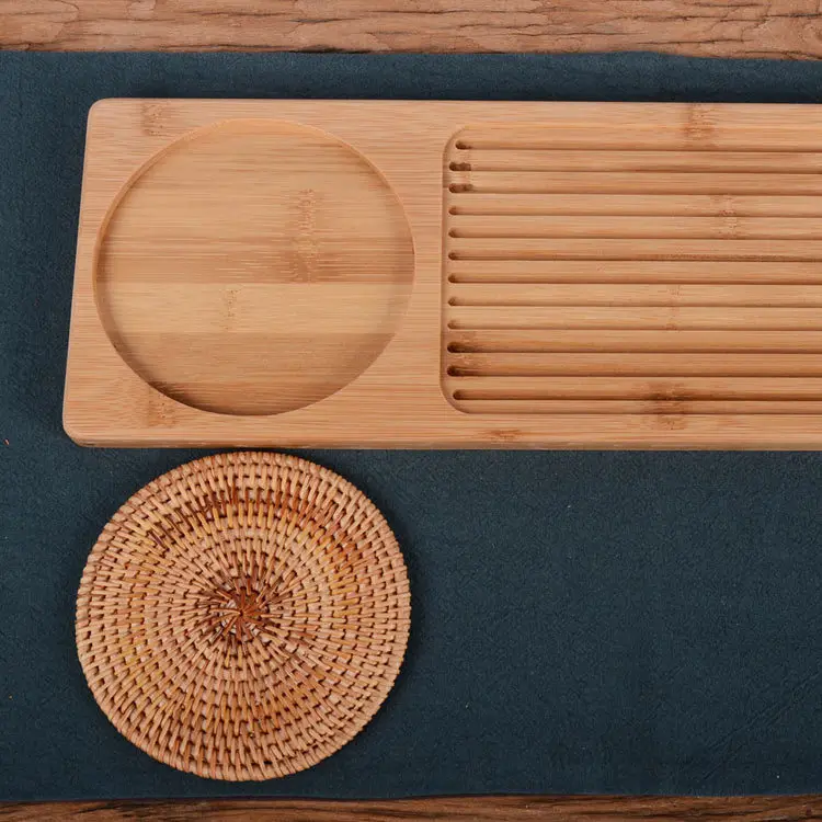 Кунг фу чайный столик поднос маленький бамбуковый из чистого дерева блюдце