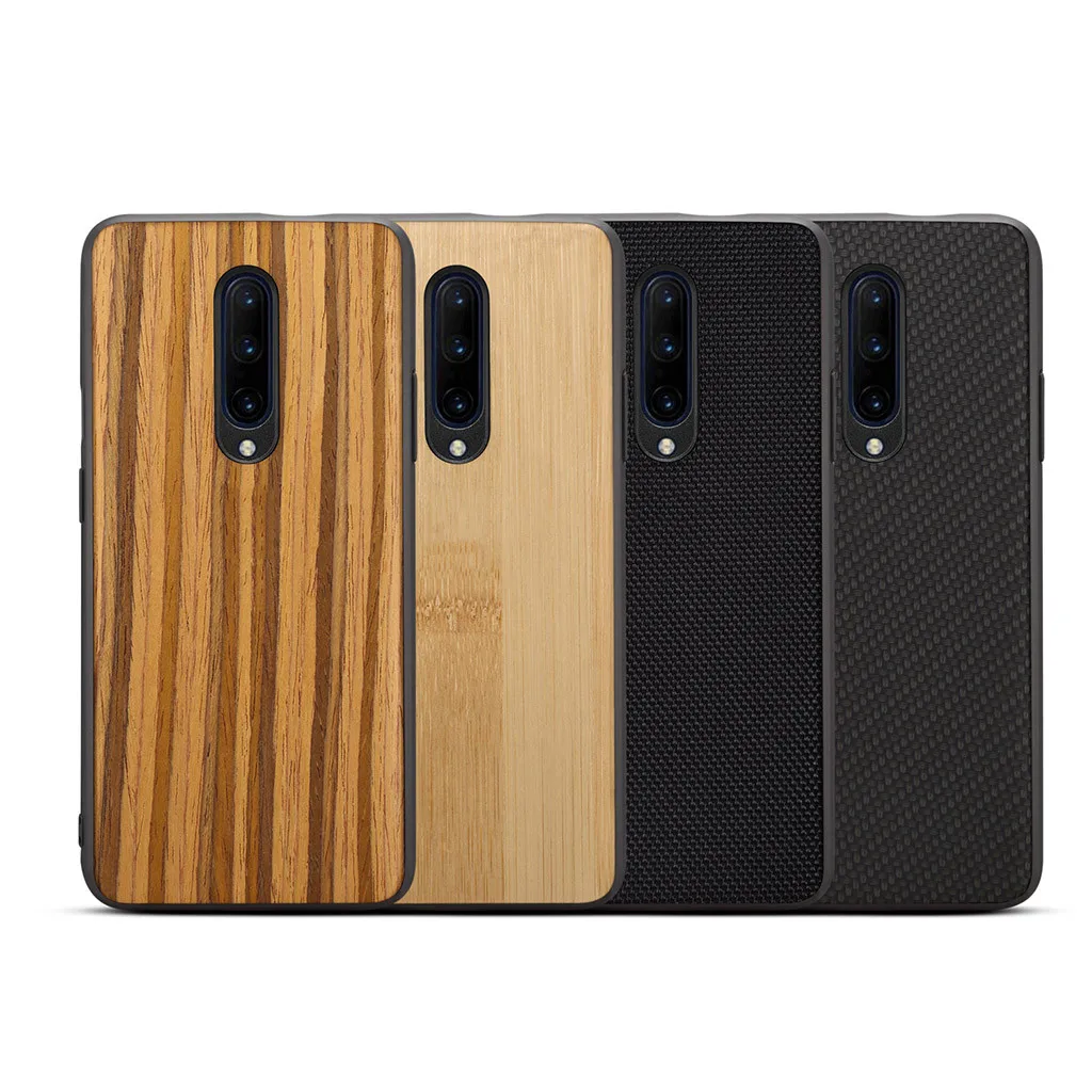 Ультратонкий деревянный прочный Чехол из углеродного волокна для Oneplus 7 Pro 6