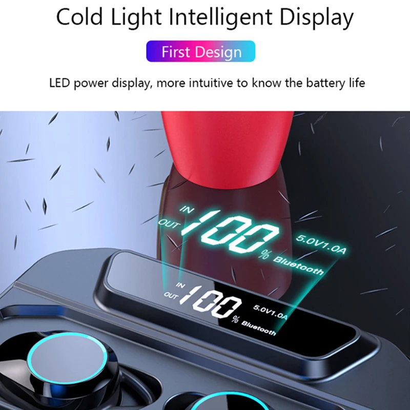 Беспроводные наушники Bluetooth игровая гарнитура водонепроницаемые 9D стерео G02 TWS