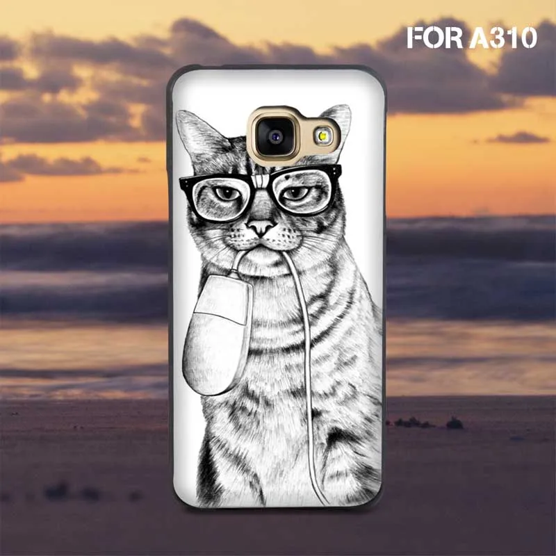 Мультфильм программист cat Жесткого Пластика УФ Печати Shell Кожи Сумка Для Samsung 2016