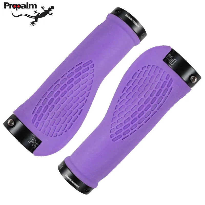 PROPALM 1 пара эргономичных велосипедных ручек MTB с фиксированной передачей, велосипедные ручки, мягкие резиновые велосипедные ручки с фиксацией, Нескользящие - Цвет: Purple