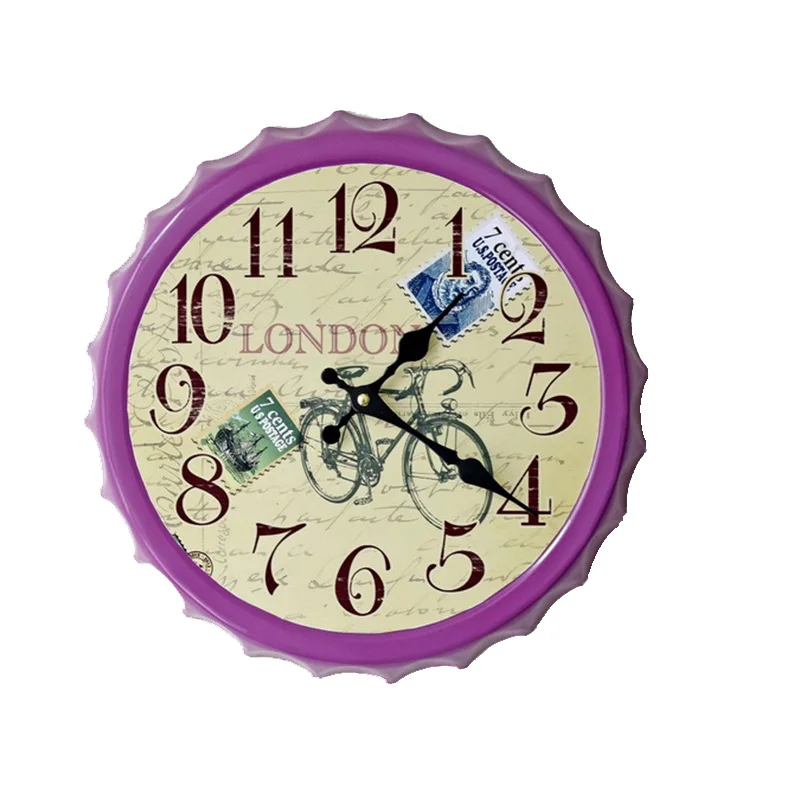 Cover Hanging European Retro Nostalgic Style Wall Clocks Clock Stickers Restaurant Bar Decoration Pendant Creative Beer | Дом и сад