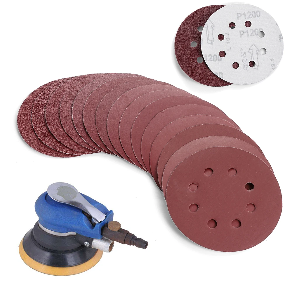 5 &quot8-отверстие 10PCS40-2000 Grit многофункциональные шлифовальные диски случайный