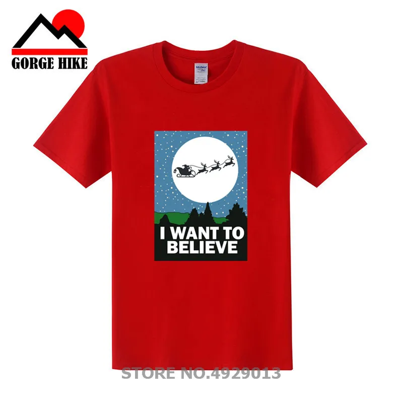 Футболка с надписью I Want to Believe Santa Claus забавная футболка короткими рукавами sci fi ufo