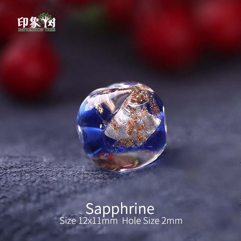 Sapphrine 10pc 12x11 мм 10 шт пески Порошковая фольга внутри ручной работы Lampwork неправильные бусины застекленные квадратные разделители хрустальные бусины DIY Ювелирные изделия 1609 - Цвет: Sapphrine 10pc