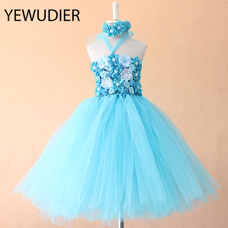 YEWUDIER/детское свадебное платье принцессы с цветами для дня рождения Вечерние