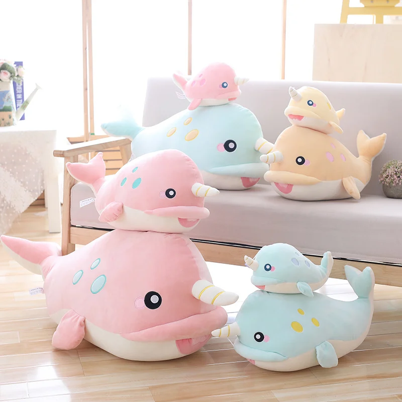 Плюшевая надувная игрушка в виде единорога мягкая подушка рога или Кита для