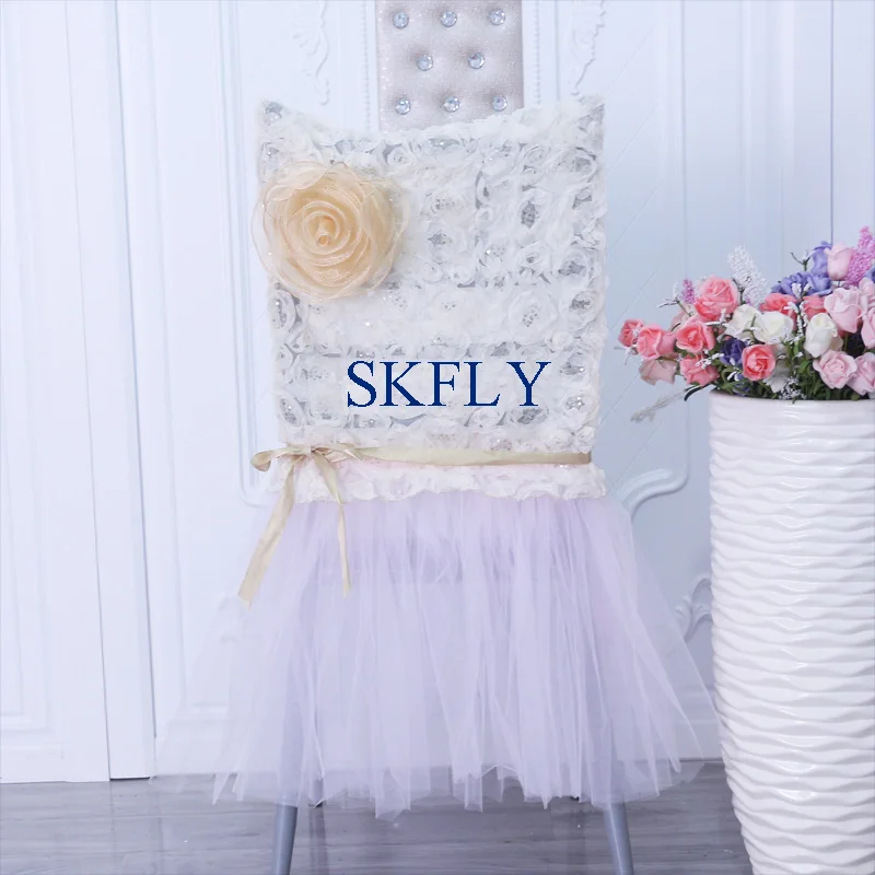 CH108B Новый SKFLY 2019 великолепный стандарт chiavari слоновая кость Тюль крышка стула с