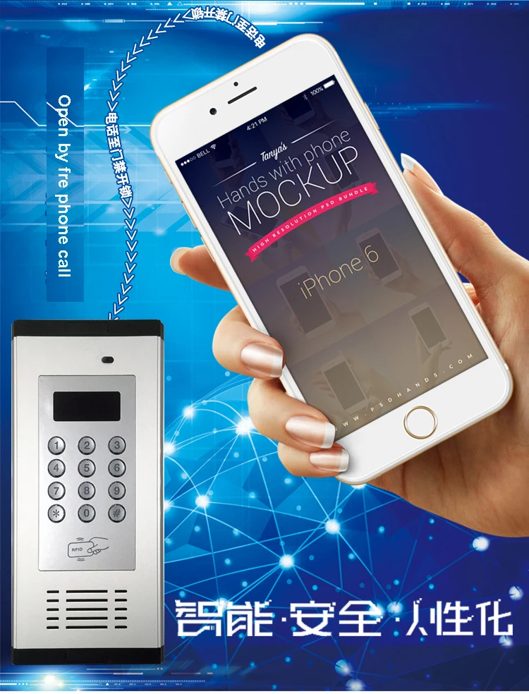 GSM система дистанционного управления доступом для квартиры, домофон, дверь, ворота, открытый по бесплатному звонку, ЖК-экран, клавиатура, поддерживает 1000 пользователей
