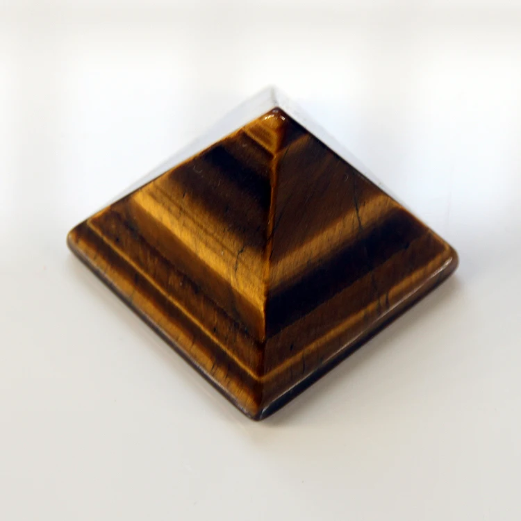 2015 тигровый глаз Кристалл Кварцевые гравированные 30 мм Пирамида резной камень