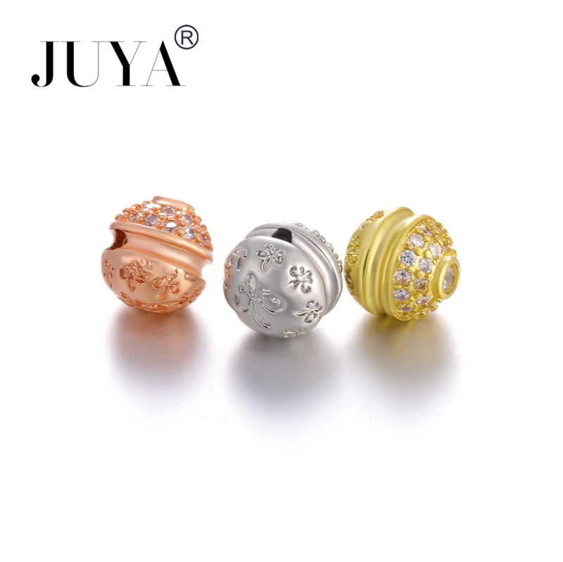 

Accessories Beads For Jewelry Making 8mm High Quality Copper Metal Micro Pave AAA Zircon Round Ball Bead DIY Bracelet Necklace