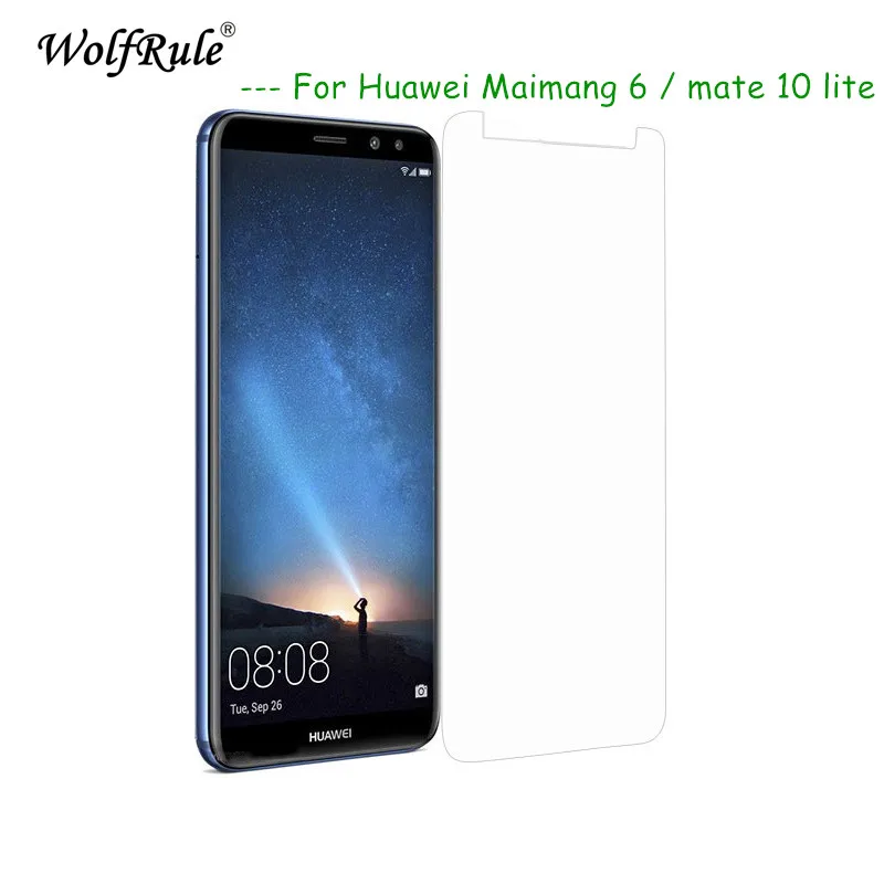 2 piezas de vidrio Huawei Mate 10 Lite Protector de pantalla de vidrio templado para Huawei Mate 10 Lite pel&iacute;cula de vidrio antiara&ntilde;azos Huawei MaiMang 6-0