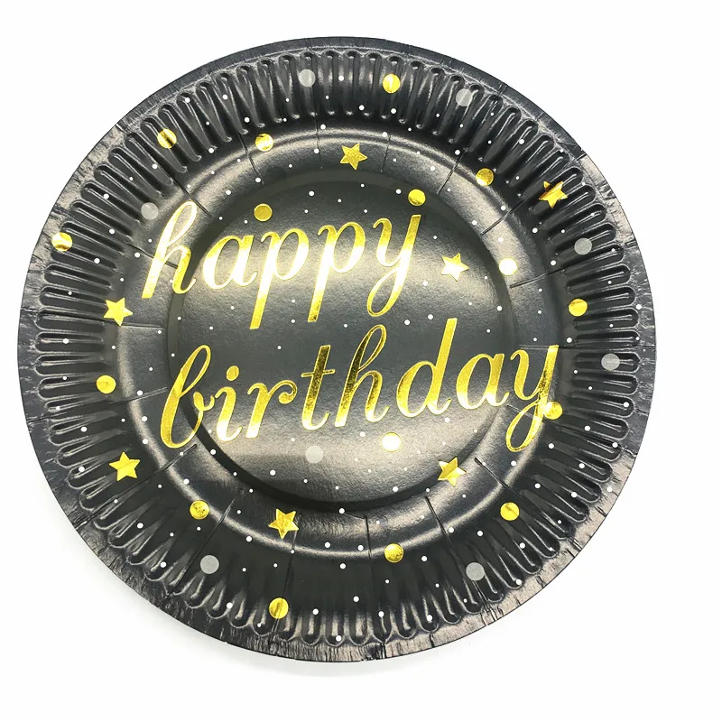 10 шт./упак. черный Днем Рождения вечерние украшения Письмо тема одноразовые