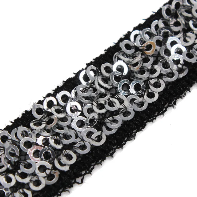 5 ярдов бисера серебряные блестки кружевная ткань лента отделка вышитый мотив