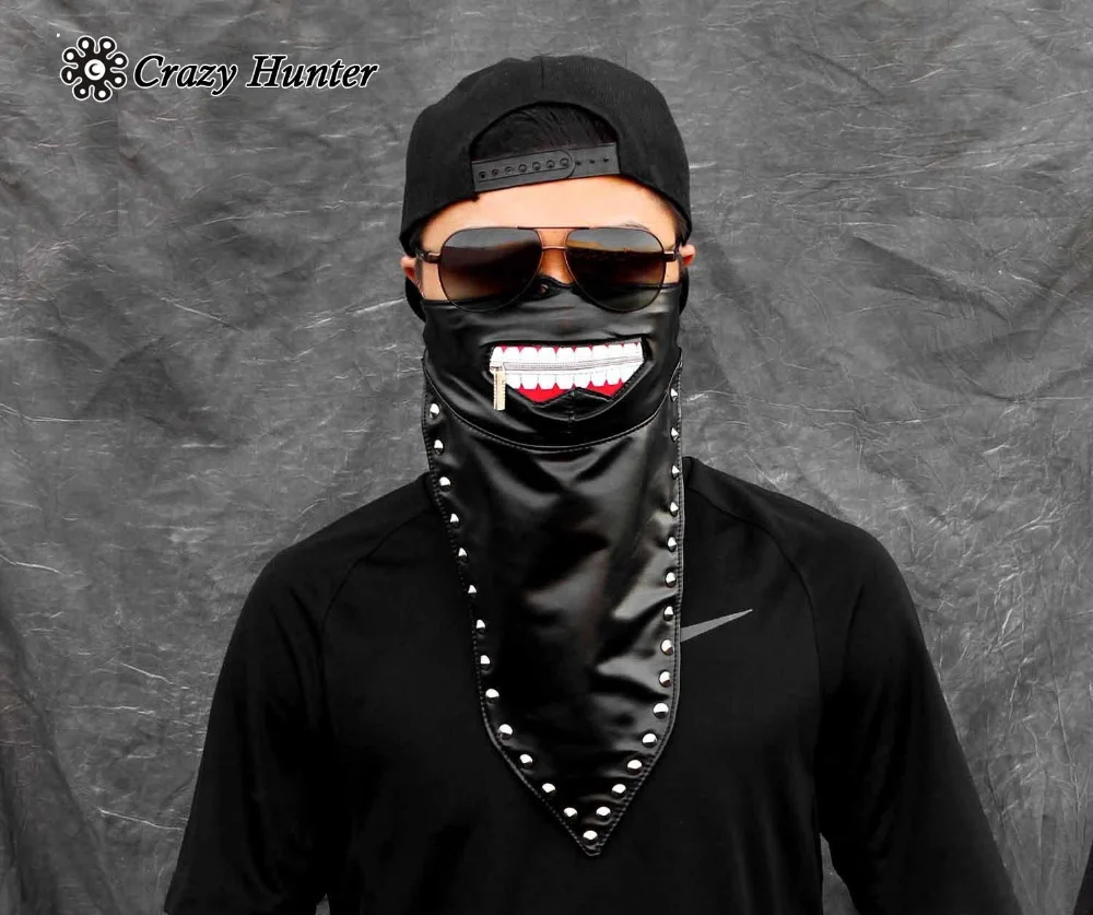 Кожаная Маскарадная маска для лица с шипами Streampunk Punk|biker mask leather|masquerademasquerade masks |