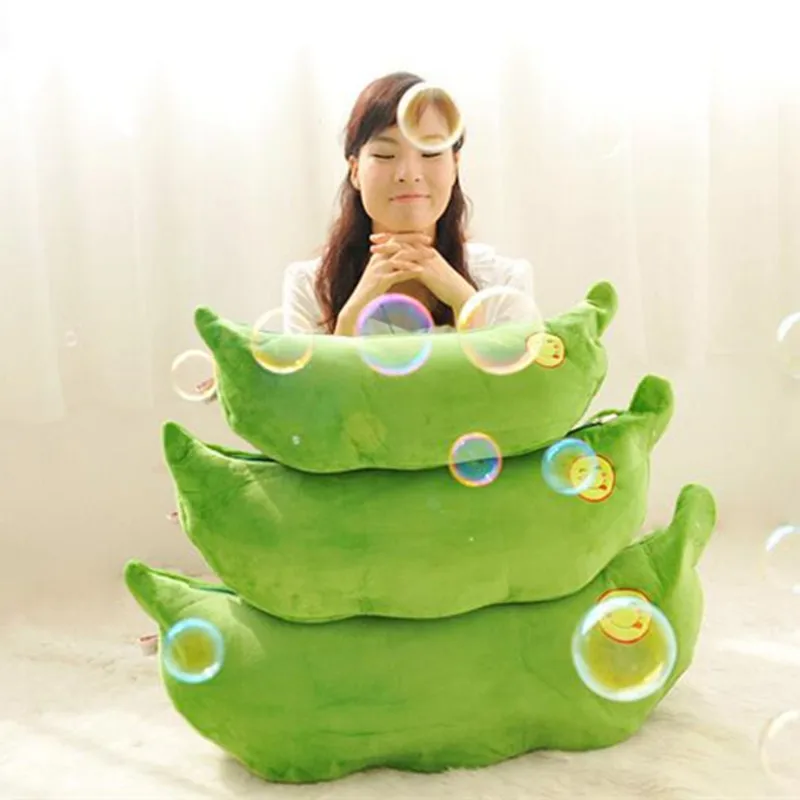 Creative Smile Bean Pea Pod Pillow Cute Bed Sleeping Plush Stuffed Toy Doll Kids Baby Birthday Gift CSY0917 T830P30 | Дом и сад