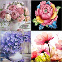 beautiful flowers pattern 5d diamond painting full squarefull round drill home wall decorative painting embroidery stitch