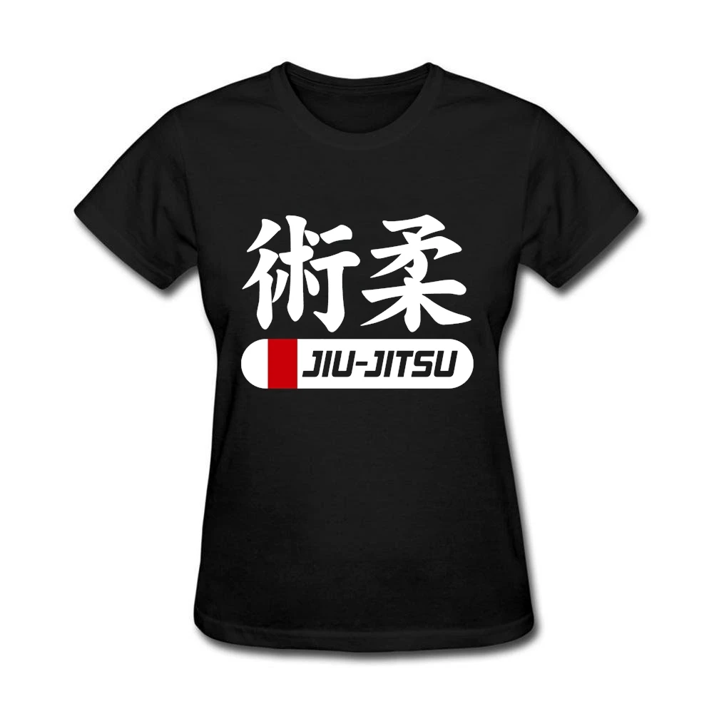 Женские джиу футболка с надписью Jitsu из натурального хлопка коротким рукавом для