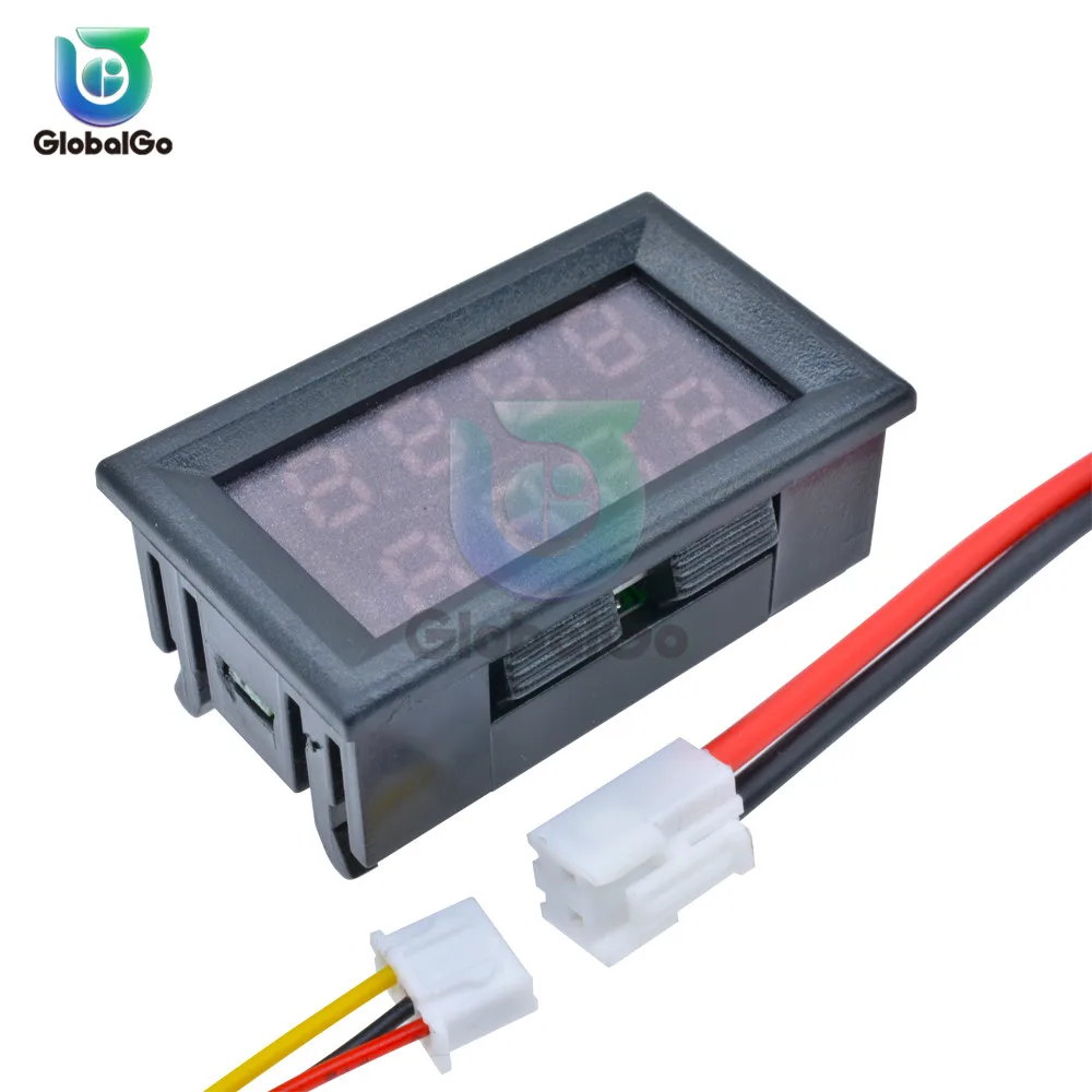 DC/100 V/10A цифровой амперметр вольтметр Синий Красный светодиодный двойной