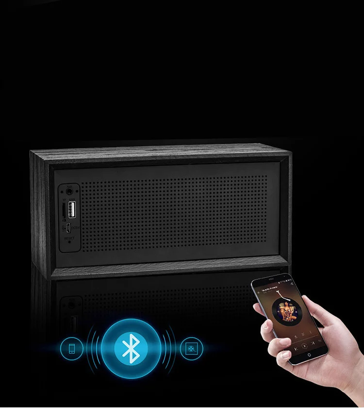 Портативный громкоговоритель в стиле ретро TF карты FM радио Телефонный звонок Bluetooth USB AUX линейного аудиовхода адаптер Перезаряжаемые музыка звуковая колонка коробка