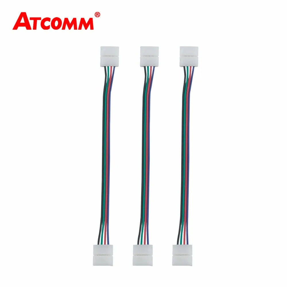 

4 Pin RGB Double Connector Terminals No need Soldering Clip Cable Led Tape Lamp Extension Wire Apply to 5050 3528 LED RGB Strip