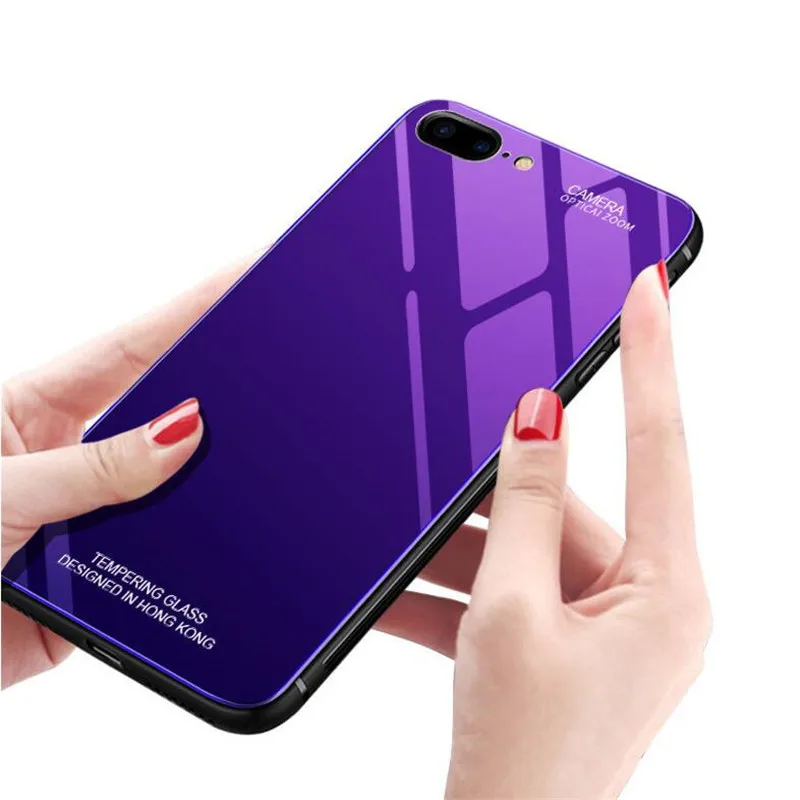 SPCASE закаленное Стекло чехол для телефона iPhone X 6 г плюс S 7 8 Цвет постепенное