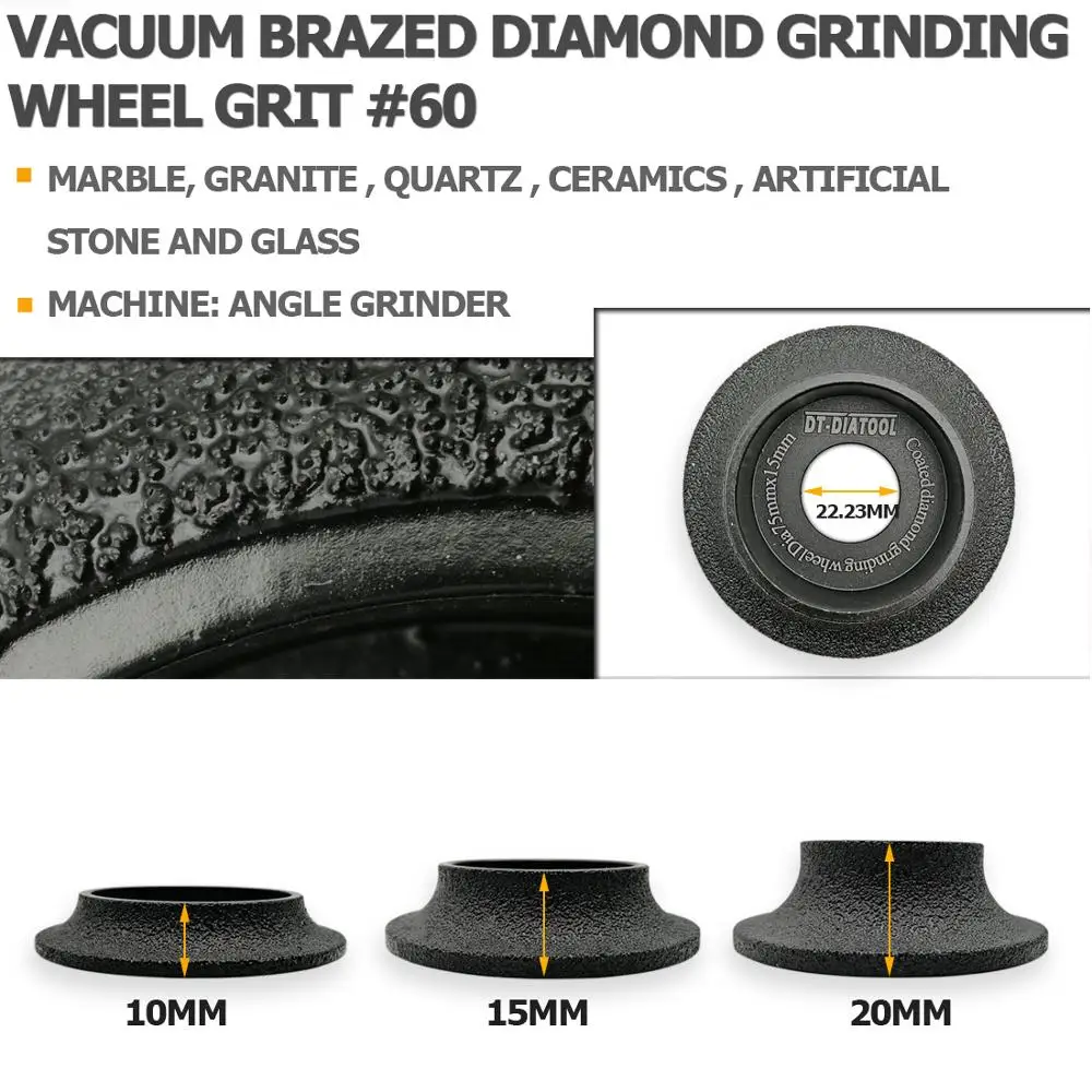 DT DIATOOL 2шт 75 мм/3 &quotвакуумная пайка алмазный шлифовальный круг Demi bullnose Edge Профиль
