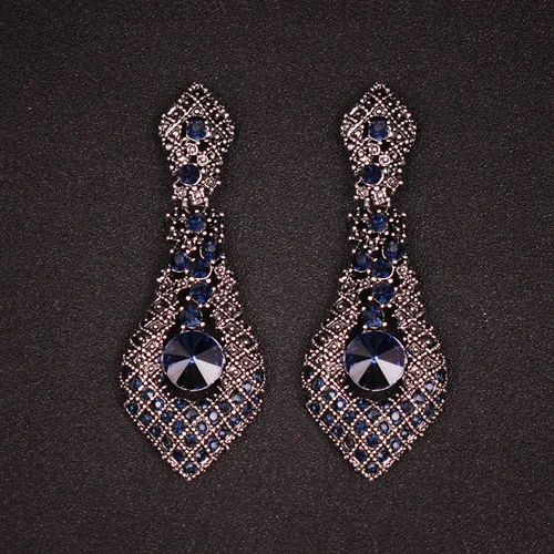 AS-blue stones Модные индийские Винтажные серьги для женщин, современные массивные серьги, женские большие висячие Висячие Серьги Brincos Boho, ювелирные изделия для ушей - Окраска металла: AS-blue stones