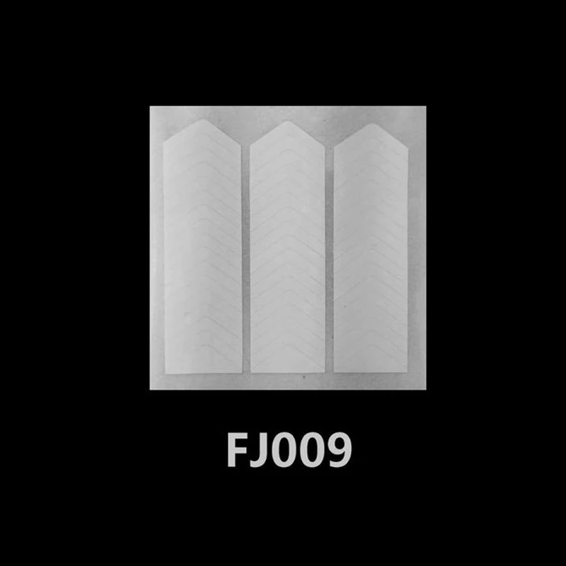 FJ009 Арт, наклейки для ногтей французские советы руководство маникюрные наклейки для ногтей форма бахрома Руководство DIY шаблон 3D Виниловые наклейки инструмент для укладки - Цвет: FJ009