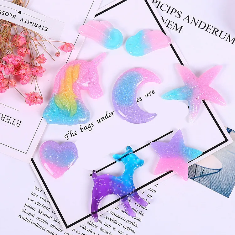 2019 Единорог звезда Луна наполнитель для прозрачной/пушистой грязи коробка