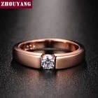 Золотое и серебряное кольцо ZHOUYANG, классическое кольцо на палец с сердечком и стрелами из кубического циркония, 4,5 мм, R400, R406